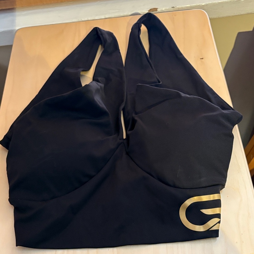 Sexy Cyclebar top/bra with gold CB logo